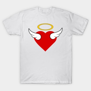 Winged Red Heart 02 White T-Shirt